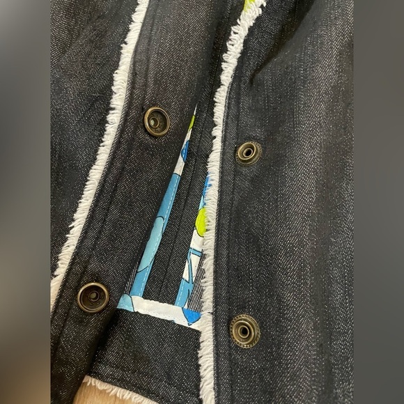 Della Spiga Vintage “weekend” Blazer w patterned accents & white stitch. Size 6 - Picture 10 of 14